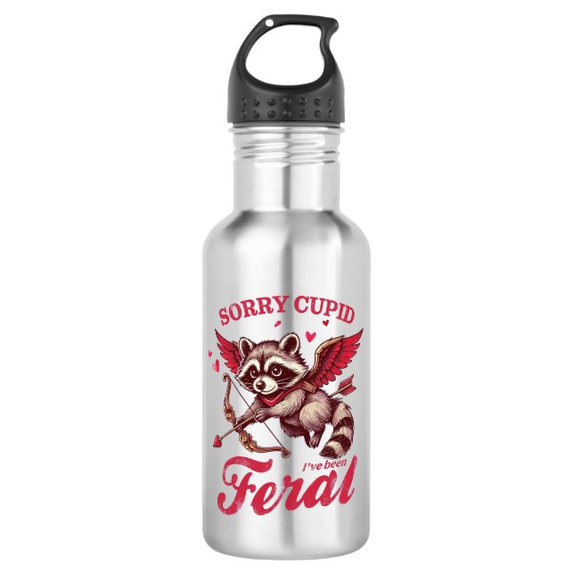 sorry cupid i have been feral 532 ml water bottle (Front)