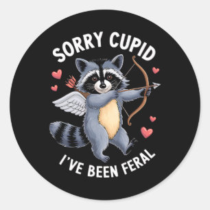 Sorry Cupid I've Been Feral Valentine's Day Couple Classic Round Sticker