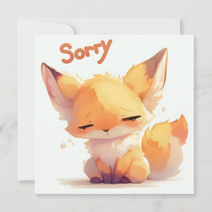 Sorry Cute Fox Cry Holiday Card
