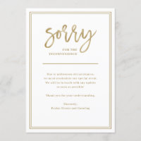 Sorry for Inconvenience | Cancellation or Postpone