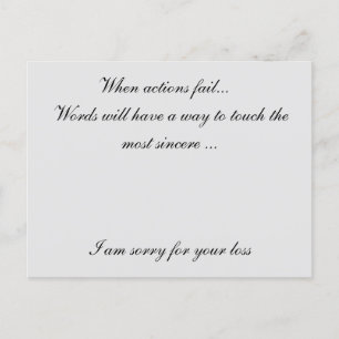 Sorry for your loss postcard