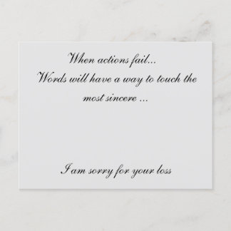 Sorry for your loss postcard