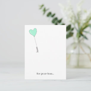 Sorry for Your Loss - Sweet Teal Balloon Sympathy Postcard