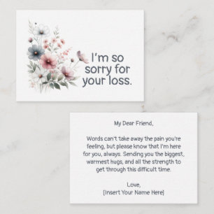 Sorry For Your Loss Sympathy Condolence  Card
