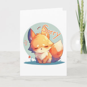 Sorry Fox Anime Animal Holiday Card