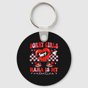 Sorry girls nana is valentine dabbing heart kids key ring