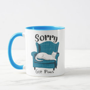 Sorry Got Plans Funny Cat Lover Gift Mug