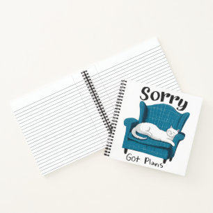 Sorry Got Plans Funny Cat Lover Gift  Notebook