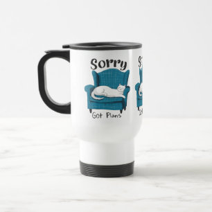 Sorry Got Plans Funny Cat Lover Gift  Travel Mug