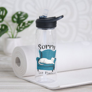 Sorry Got Plans Funny Cat Lover Gift Water Bottle