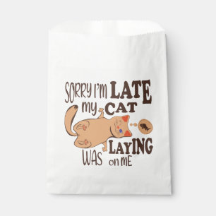 Sorry I am late my cat was laying on me Favour Bags