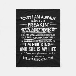 Sorry i am taken gift from girlfriend to boyfriend fleece blanket