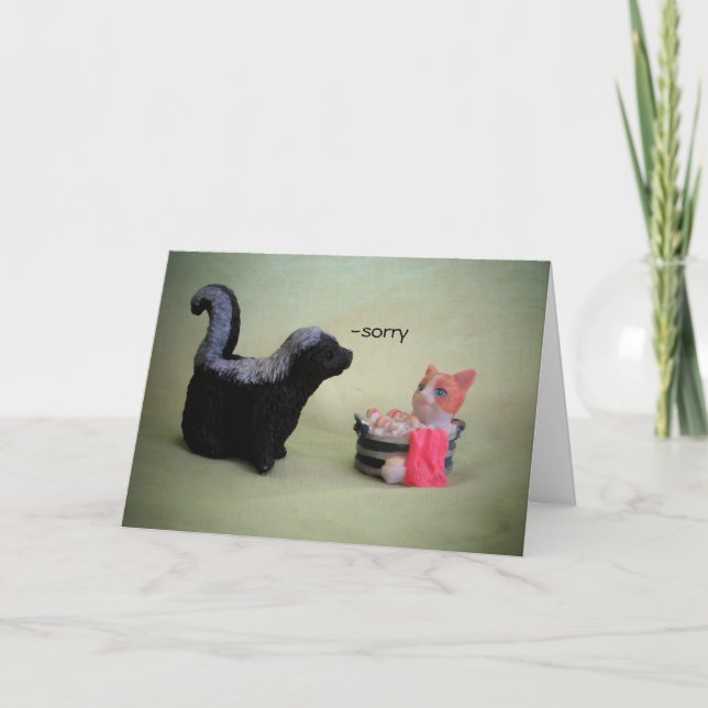 Sorry I can be a stinker Cat Meme Card (Front)