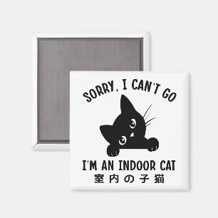 Sorry I Can’t Go I’m an Indoor Cat Funny Kitten Magnet