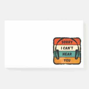 Sorry I can’t hear you - Retro Headphones Post-it Notes