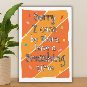 Sorry I cant be there card with regrets apology