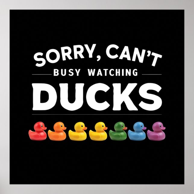 Sorry, I Can't, I'm Busy Watching Ducks Poster (Front)