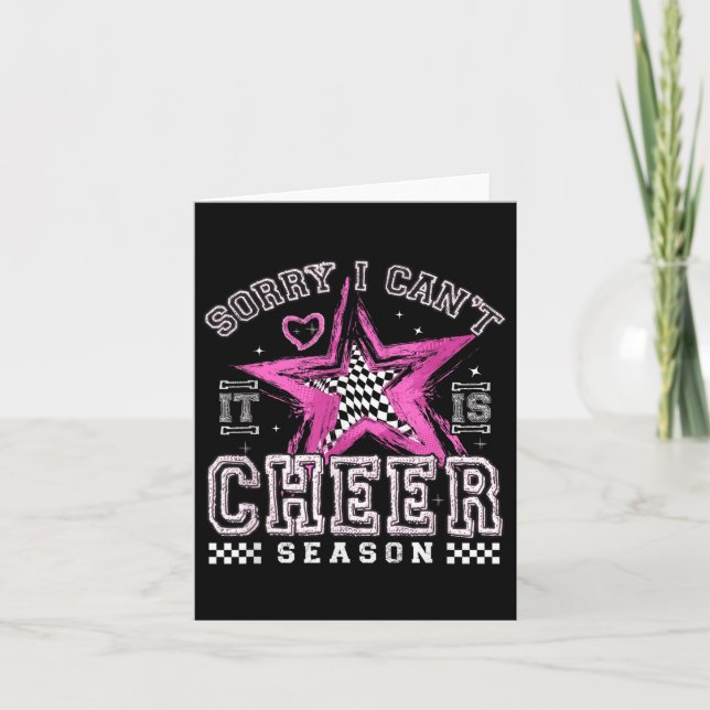 Sorry I Can't It's Cheer Season Cheerleader Checke Card (Front)