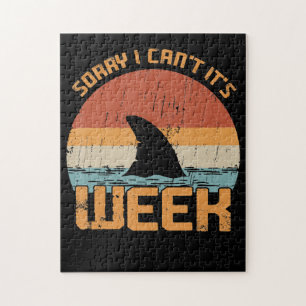 Sorry I Can't Its Week Funny Shark Vintage Gifts Jigsaw Puzzle