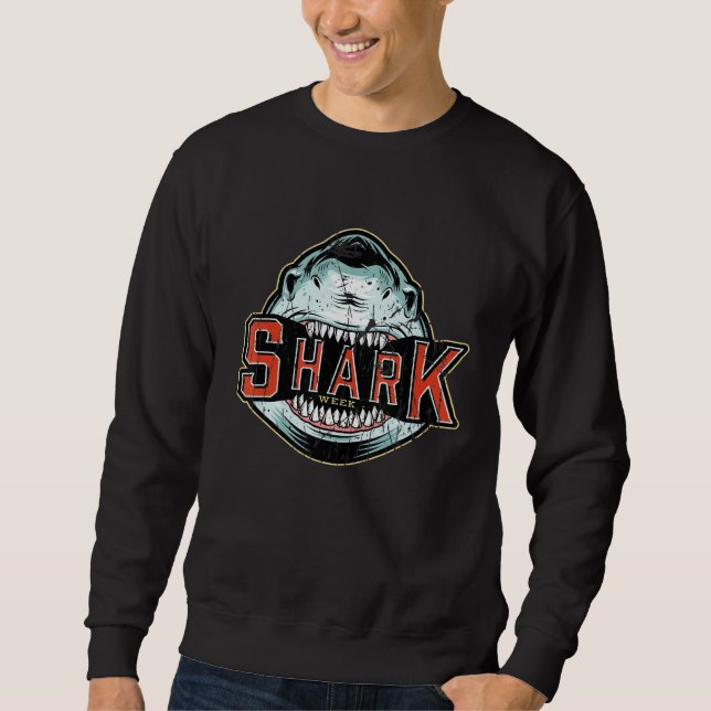Sorry I Cant Its Week Shark Cool Distressed Sweatshirt (Front)