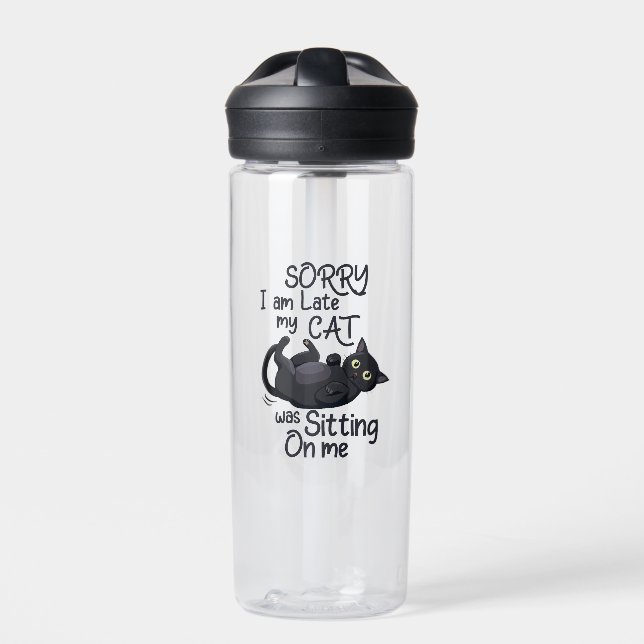 Sorry I’m Late – Cat Rules! Water Bottle (Front)