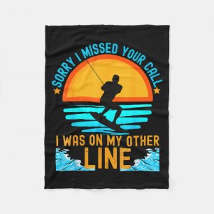 Sorry i missed your call water skiing fleece blanket