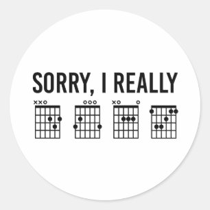 Sorry, I Really DGAF Guitar Chords Funny Classic Round Sticker