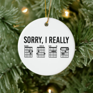 Sorry, I Really DGAF Guitar Chords Funny Custom Ceramic Tree Decoration