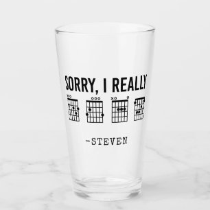 Sorry, I Really DGAF Guitar Chords Funny Custom Glass