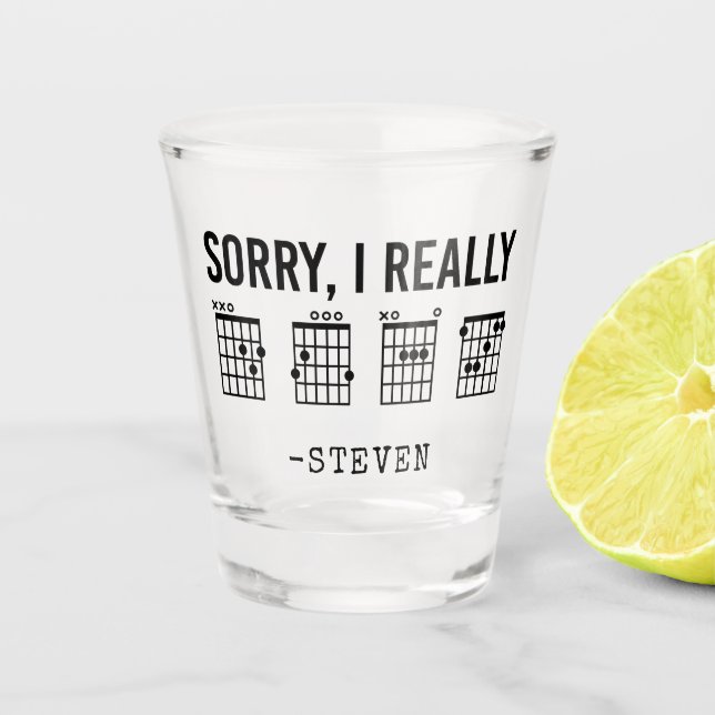 Sorry, I Really DGAF Guitar Chords Funny Custom Shot Glass (Front)
