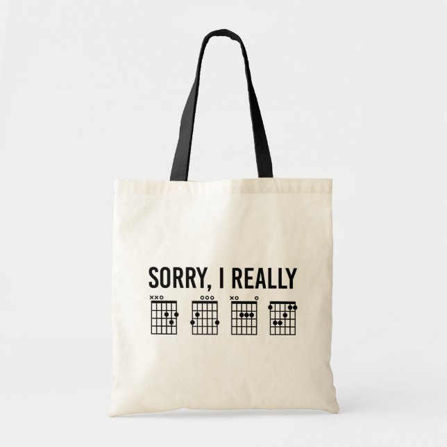 Sorry, I Really DGAF Guitar Chords Funny Tote Bag (Front)