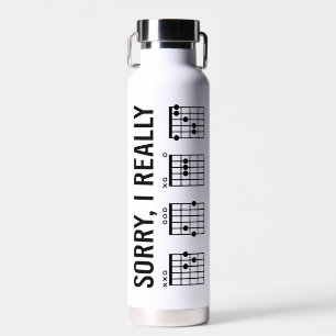 Sorry, I Really DGAF Guitar Chords Funny Water Bottle