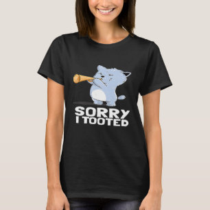 Sorry I Tooted Funny Trumpet Cat Band Music Joke P T-Shirt