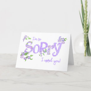 Sorry I Upset You Phlox Flowers with Word Art Card