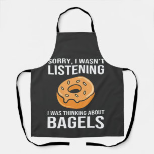 Sorry I Was thinking about Bagels Jewish Hanukkah Apron