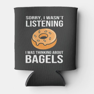 Sorry I Was thinking about Bagels Jewish Hanukkah Can Cooler