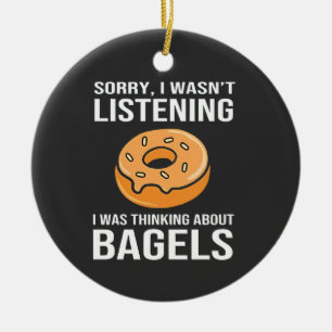 Sorry I Was thinking about Bagels Jewish Hanukkah Ceramic Tree Decoration