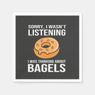 Sorry I Was thinking about Bagels Jewish Hanukkah Napkin