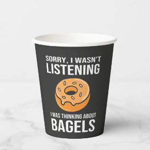 Sorry I Was thinking about Bagels Jewish Hanukkah Paper Cups