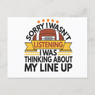 Sorry I wasn't Listening Funny Fantasy Football Announcement Postcard