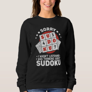 Sorry I wasn't Sudoku women Crossword   Sudoku Puz Sweatshirt