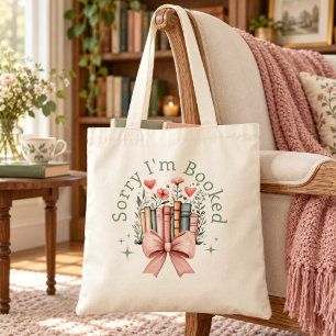 Sorry I'm Booked Cute Coquette Tote Bag