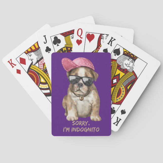 SORRY I'M INDOGNITO (English Bulldog) Playing Cards (Back)