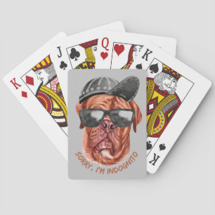 SORRY I'M INDOGNITO (French Mastiff) funny dog     Playing Cards