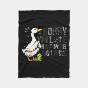Sorry Im Late His Timing Not Mine Christian Silly Fleece Blanket
