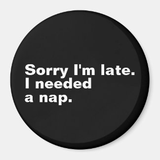 Sorry I'm late. I needed a nap. Magnet
