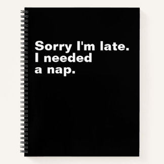 Sorry I'm late. I needed a nap. Notebook