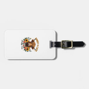 Sorry I'm Late I Saw a Fluffy Cow Vintage Highland Luggage Tag