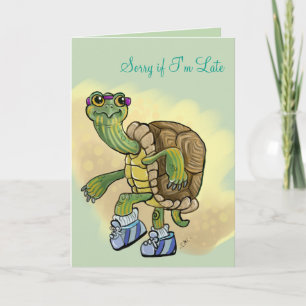 Sorry I'm Late Turtle in Sneakers Card