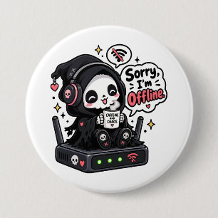 Sorry I'm offline introvert gamer humour 7.5 Cm Round Badge